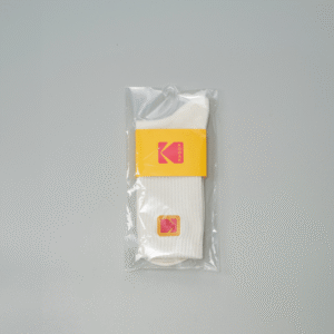 color plus mini logo crew socks white
