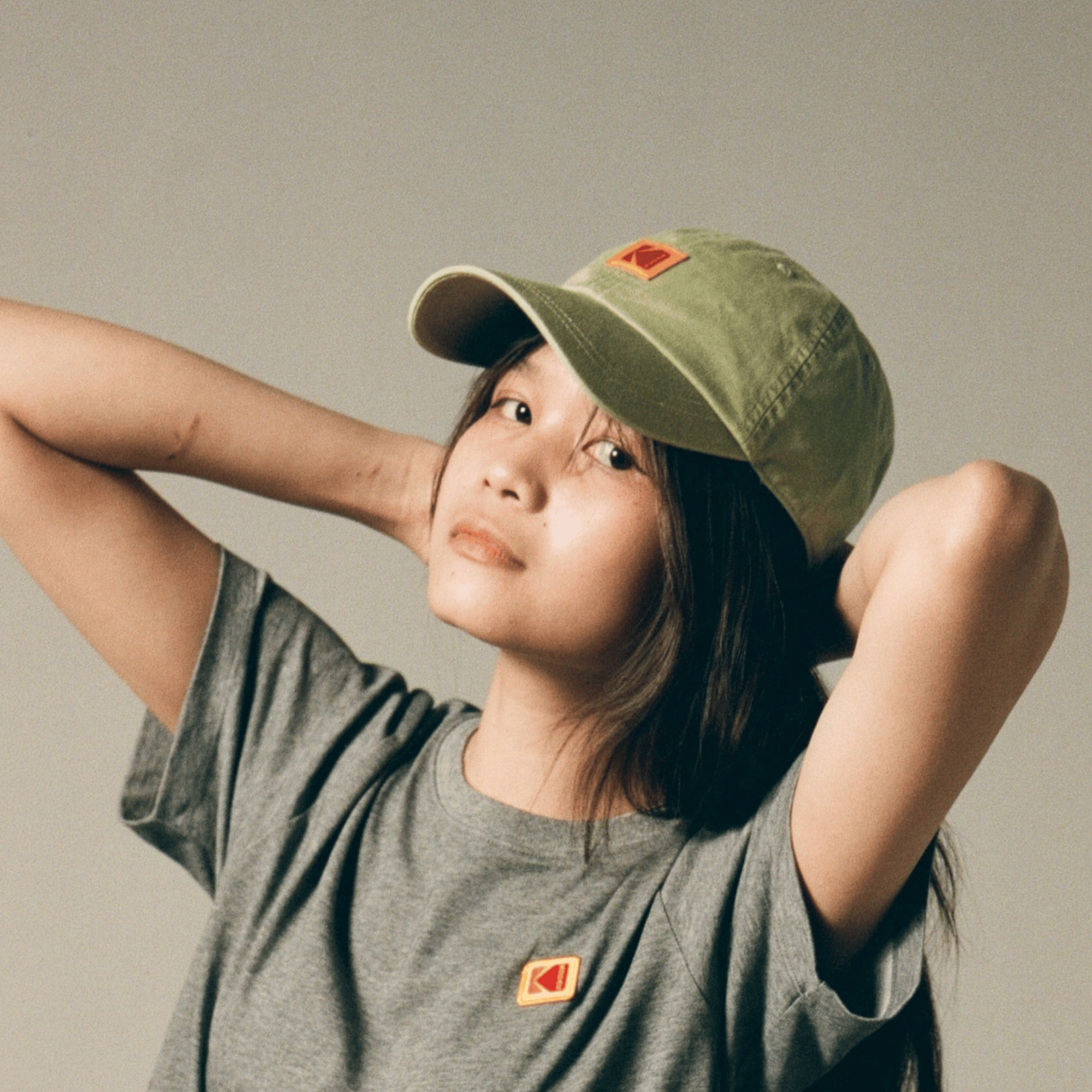 relaxed fit square logo ball cap green ppl 1